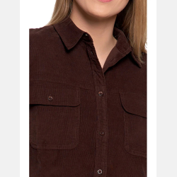 BRĄZOWA SZTRUKSOWA LUŹNA koszula damska MORAJ